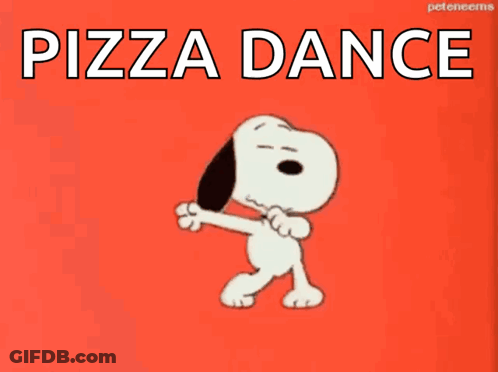 Snoopy Dancing Pizza Dance GIF