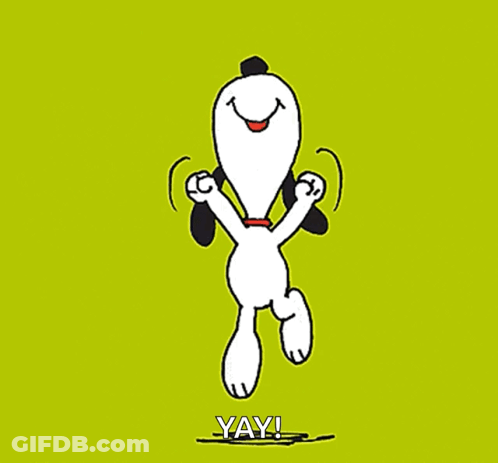Snoopy Dancing Saying Yay GIF