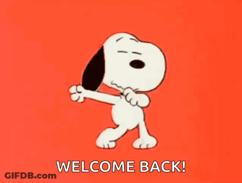 Snoopy Dancing Welcome Back GIF