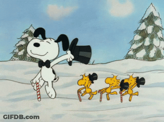 Snoopy Dancing Winter Christmas GIF