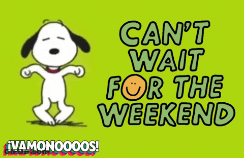 Snoopy Dancing With Can't Wait For The Weekend GIF