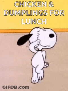 Snoopy Dancing With Chicken Dumplings GIF