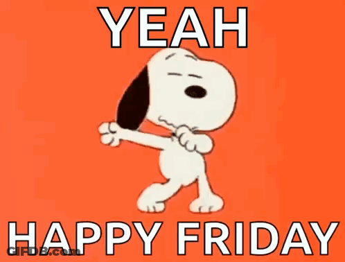 Snoopy Dancing Yeah Happy Friday On Orange GIF