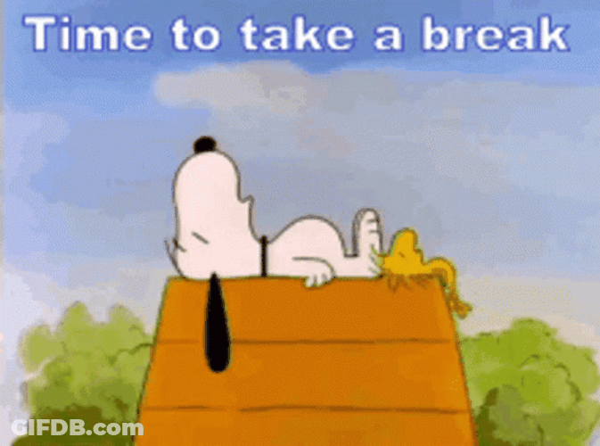 Snoopy Dog Sleeping Time To Winter Break GIF