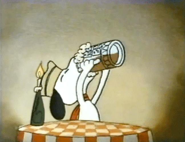 Snoopy Drinking Beer GIF