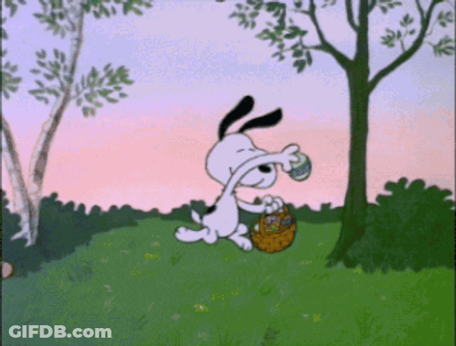Snoopy Easter Egg Drop GIF