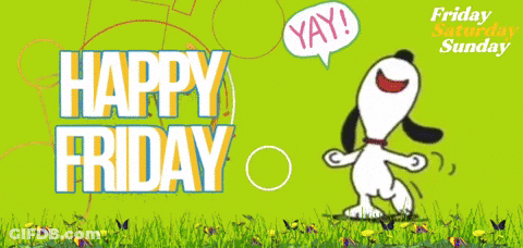 Snoopy Fireworks Display Saying It's Friday GIF