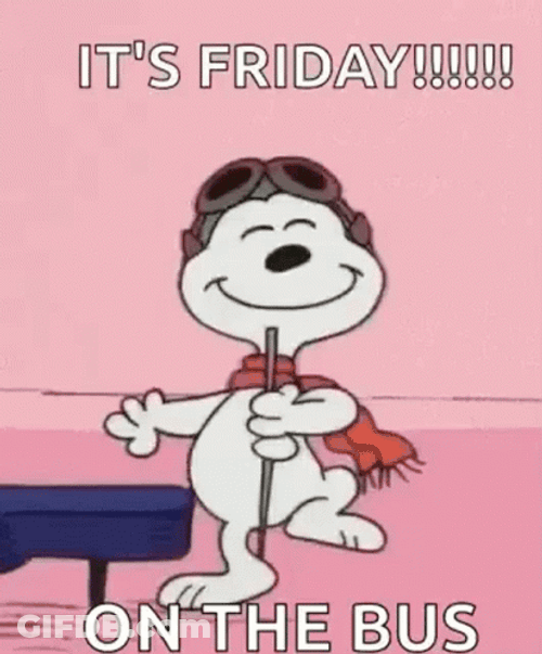 Snoopy Friday Dance On The Bus GIF