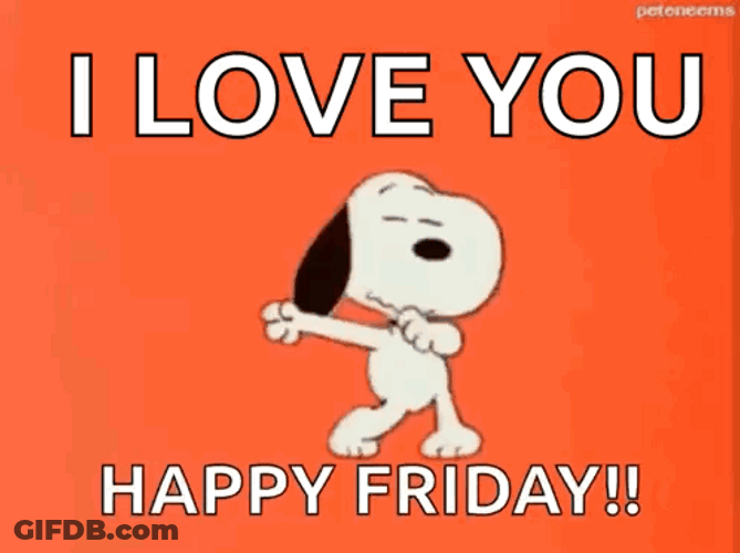 Snoopy Friday I Love You Dance GIF