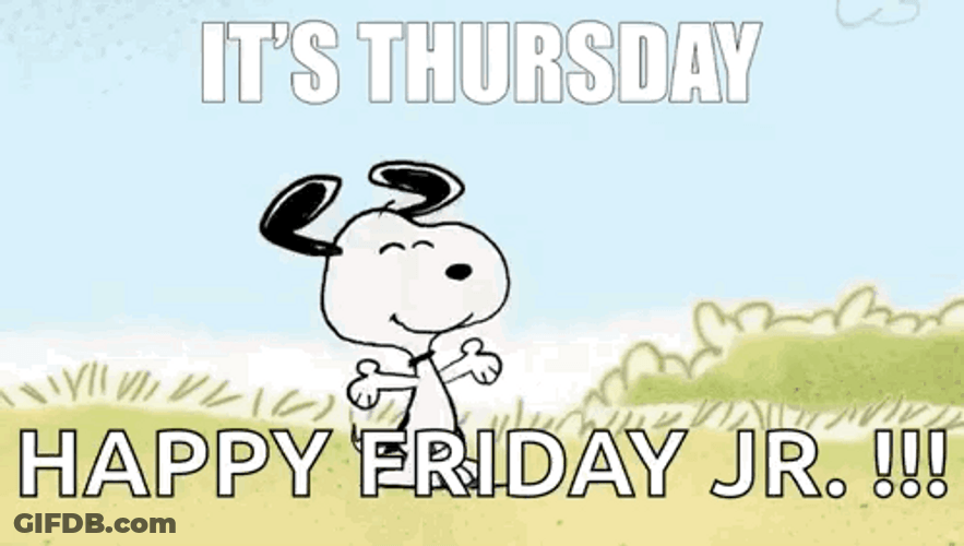 Snoopy Friday It's Thursday GIF
