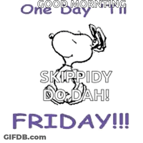 Snoopy Friday One Day Til Good Morning GIF
