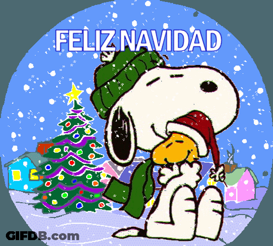 Snoopy Frosty Feliz Navidad GIF