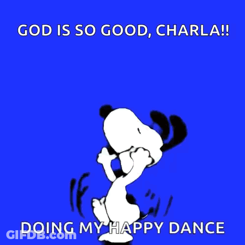 Snoopy Happy Dance God Is So Good Charla GIF