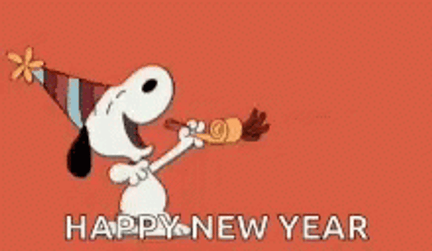 Snoopy Happy New Year GIF