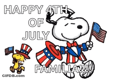 Snoopy Holding American Flag 4Th Of July GIF