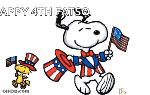 Snoopy Holding American Flag 4Th Of July GIF