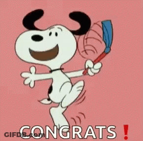 Snoopy Holding Feather Dancing GIF