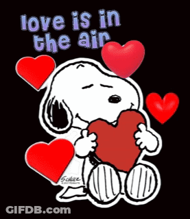 Snoopy Holding Heart Love Is In The Air GIF