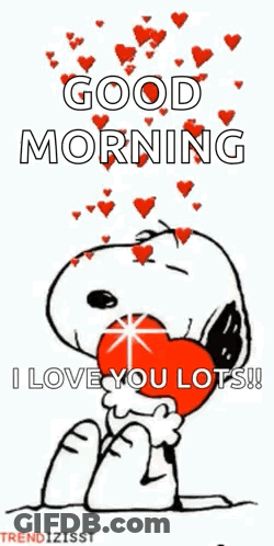 Snoopy Holding Heart Saying I Love You GIF