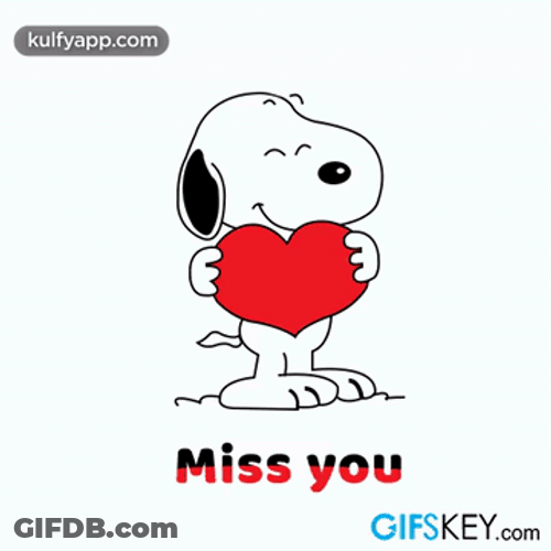 Snoopy Holding Heart We Miss You GIF