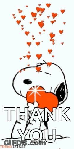 Snoopy Holding Heart With Hearts Falling GIF