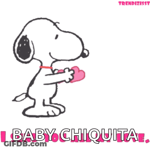 Snoopy Holding Heart With I Baby Chiquita GIF