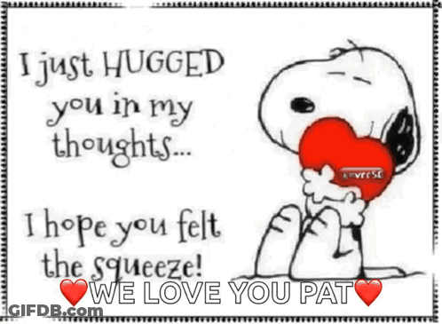 Snoopy Holding Red Heart I Just Hugged You In My Thoughts GIF
