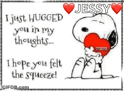 Snoopy Holding Red Heart With Name Jessy GIF