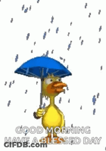 Snoopy Holding Umbrella In Rain GIF