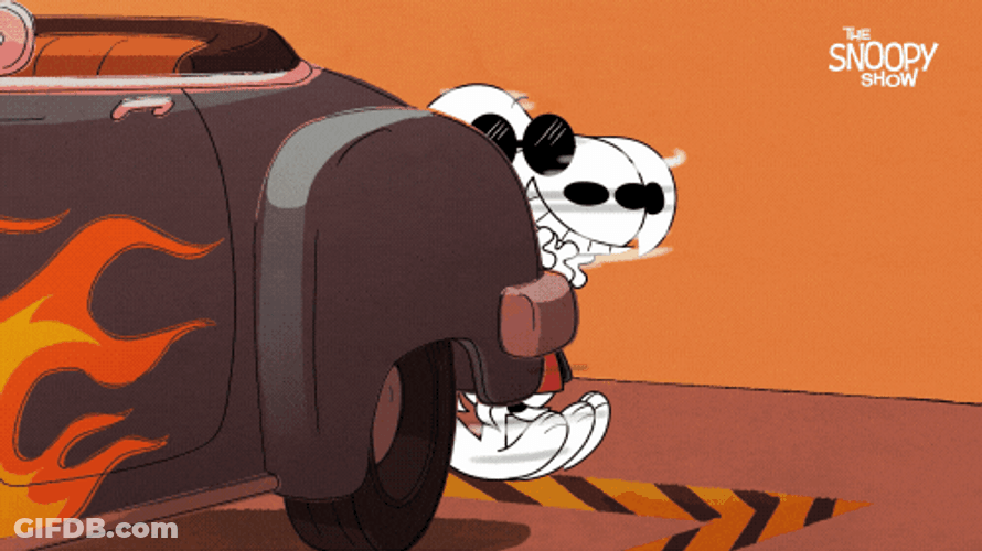 Snoopy Hot Car GIF