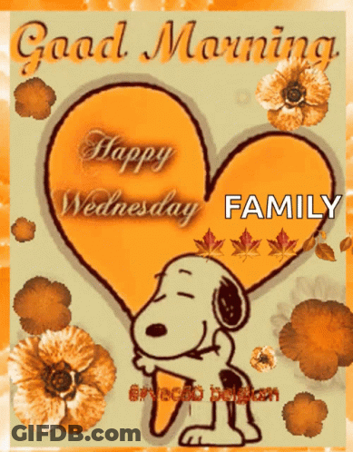Snoopy Hugging Heart Good Morning Happy Wednesday Family GIF