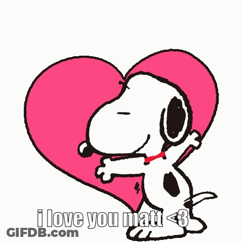 Snoopy Hugging Heart Saying I Love You Matt GIF