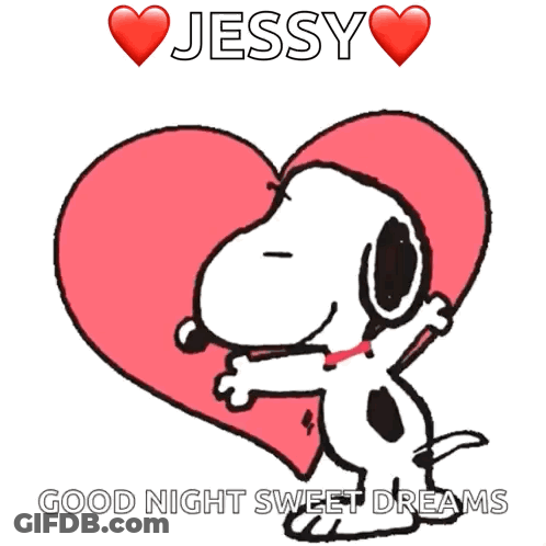 Snoopy Hugging Heart Saying Jessy GIF