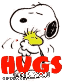 Snoopy Hugging Woodstock Hugs For You GIF