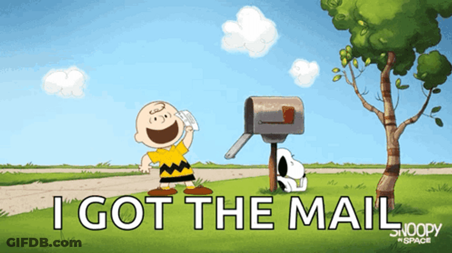Snoopy I Got The Mail GIF