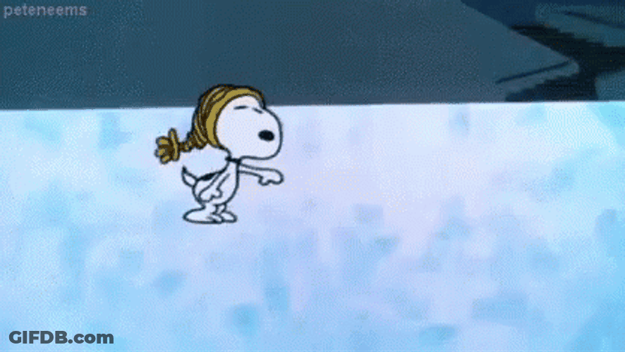 Snoopy Ice Skating GIF
