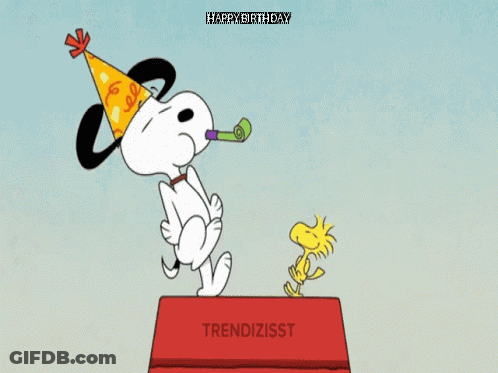 Snoopy In Party Hat Saying Happy Birthday GIF
