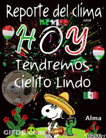 Snoopy In Sombrero With Cielito Lindo GIF