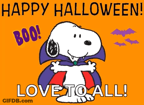 Snoopy In Vampire Cape Happy Halloween Love To All GIF