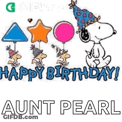 Snoopy Is Wearing A Party Hat And Holding A Pink Balloon . GIF
