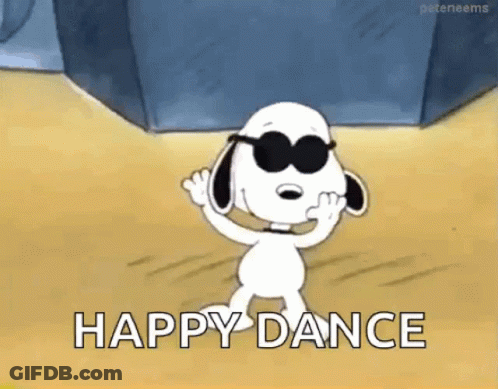 Snoopy Is Wearing Sunglasses And Dancing In A Happy Dance . GIF