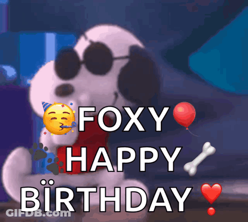 Snoopy Sunglasses Red Balloon Happy Birthday GIF