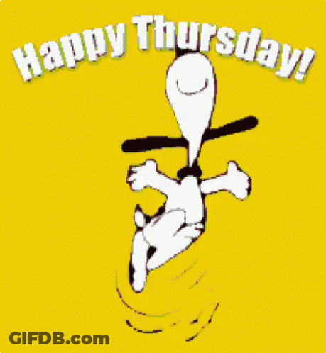 Snoopy Jumping Happy Thursday GIF