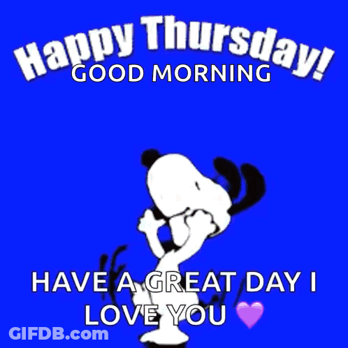 Snoopy Jumping Happy Thursday Good Morning GIF