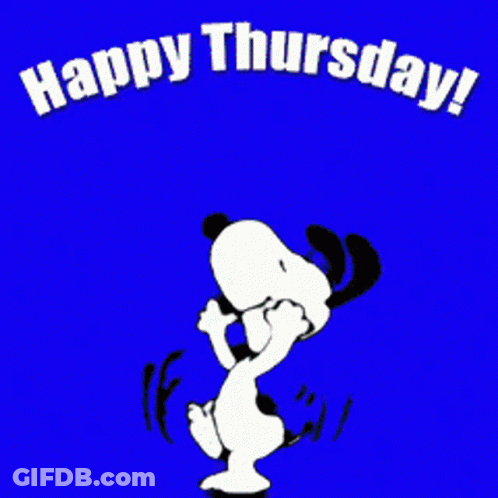 Snoopy Jumping Happy Thursday GIF
