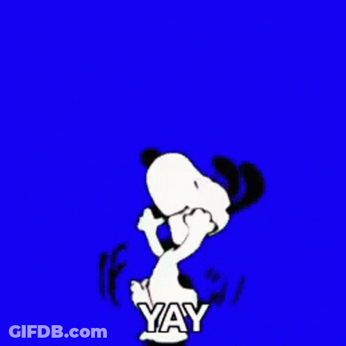 Snoopy Jumping Yay GIF