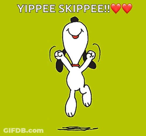 Snoopy Jumping Yippee Skippee GIF