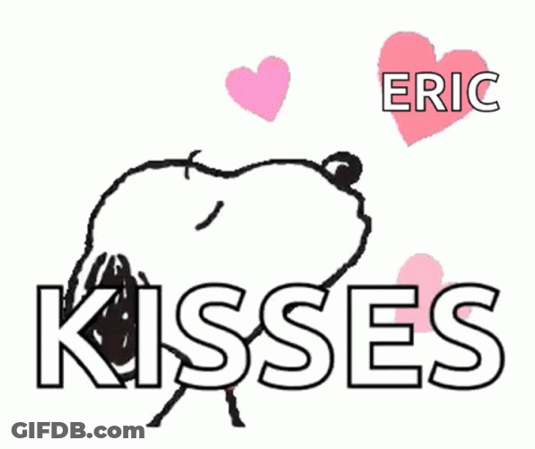 Snoopy Kisses Eric GIF