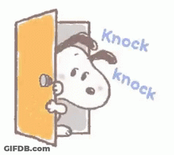 Snoopy Knock Knock The Door GIF
