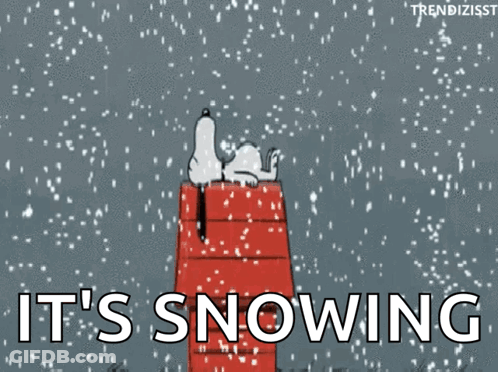 Snoopy Lying On Sleigh In Snow GIF